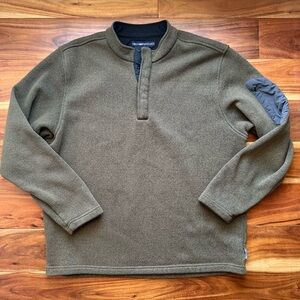 ExOfficio Olive Green Quarter-Snap Pullover with Black Trim